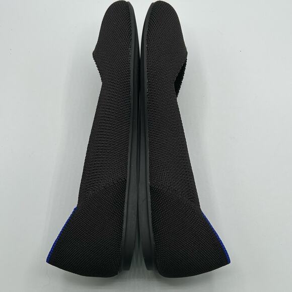 Rothys Womens 5.5 Ballet Flat Slip On Shoes Black Knit Round Toe Insoles New - Picture 14 of 16